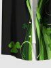 St. Patrick's Day Leaf Clover Curve Print Plus Size Matching Hawaii Beach Outfit For Couples -  