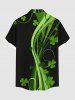 St. Patrick's Day Leaf Clover Curve Print Plus Size Matching Hawaii Beach Outfit For Couples -  