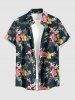 Hibiscus Flower Leaf Branch Print Matching Hawaii Beach Outfit For Couples -  