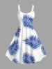 Tropical Leaf Print Plus Size Matching Hawaii Beach Outfit For Couples -  