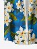 Flower Leaf Print Buttons Pocket Hawaii Shirt For Men -  
