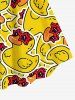 Plus Size Ducks Print Hawaii Tank Dress -  