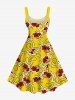 Plus Size Ducks Print Hawaii Tank Dress -  