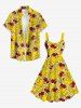 Plus Size Ducks Print Hawaii Tank Dress -  