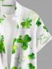 Chemise à poches boutonnées grande taille pour homme, imprimé trèfle, pour la Saint-Patrick - Émeraude L