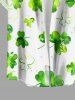 Chemise à poches boutonnées grande taille pour homme, imprimé trèfle, pour la Saint-Patrick - Émeraude L