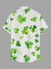 Chemise à poches boutonnées grande taille pour homme, imprimé trèfle, pour la Saint-Patrick - Émeraude L