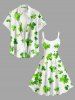 Robe débardeur grande taille à imprimé trèfle pour la Saint-Patrick - Émeraude M