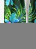 Chemise hawaïenne à imprimé floral tropical et grandes tailles avec poche boutonnée pour homme - Vert profond L