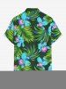 Chemise hawaïenne à imprimé floral tropical et grandes tailles avec poche boutonnée pour homme - Vert profond L
