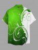 Chemise à poches boutonnées pour homme, grande taille, imprimé branches, Saint-Patrick, Hawaï - Vert S