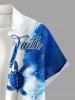 Chemise à poches boutonnées grande taille pour homme, imprimé tortues et vagues, créatures marines d'Hawaï - Bleu M