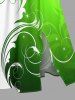 Curve Branch Print St. Patrick's Day Hawaii Split Pocket A Line Midi Dress -  