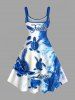 Turtle Sea Waves Print Hawaii Sea Creatures A Line Dress -  