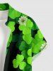 Chemise à poches boutonnées grande taille pour homme, imprimé trèfle à trois feuilles, Saint-Patrick, Hawaï. - Vert 2XL