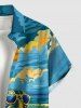 Chemise à boutons et poche pour homme, grande taille, motif tortue, ciel et mer, créatures marines d'Hawaï - Bleu Ciel M