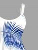 Robe débardeur hawaïenne à imprimé feuilles tropicales grande taille - Bleu 6X