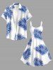 Robe débardeur hawaïenne à imprimé feuilles tropicales grande taille - Bleu 6X