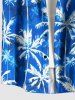 Coconut Tree Print Buttons Pocket Hawaii Shirt For Men -  