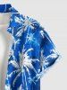 Coconut Tree Print Buttons Pocket Hawaii Shirt For Men -  