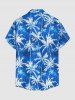 Coconut Tree Print Buttons Pocket Hawaii Shirt For Men -  