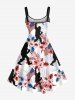 Plus Size Flowers Tropical Leaf Patriotic American Flag Gorilla Print Hawaii Tank Dress -  