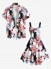 Plus Size Flowers Tropical Leaf Patriotic American Flag Gorilla Print Hawaii Tank Dress -  