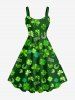 St. Patrick's Day Clovers Print Plus Size Matching Outfit For Couples -  