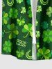 St. Patrick's Day Clovers Print Plus Size Matching Outfit For Couples -  
