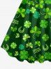 St. Patrick's Day Clovers Print Plus Size Matching Outfit For Couples -  