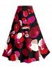 Flower Petal Heart Print Plus Size Matching Hawaii Beach Outfit For Couples -  