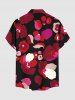 Flower Petal Heart Print Plus Size Matching Hawaii Beach Outfit For Couples -  