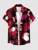 Flower Petal Heart Print Plus Size Matching Hawaii Beach Outfit For Couples -  
