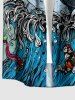 Shark Skull Skeleton Sea Waves Print Matching Hawaii Beach Outfit For Couples -  