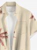 Chemise hawaïenne grande taille pour homme, imprimée cocotiers et voiliers, paysage marin, boutons et poche. - café lumière M