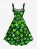 Robe débardeur imprimée trèfles grande taille pour la Saint-Patrick - Vert M