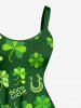 Robe débardeur imprimée trèfles grande taille pour la Saint-Patrick - Vert M
