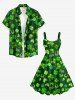 Robe débardeur imprimée trèfles grande taille pour la Saint-Patrick - Vert M