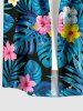 Hibiscus Flowers Tropical Leaf Print Buttons Pocket Hawaii Shirt For Men -  