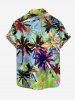 Chemise hawaïenne grande taille pour homme, à boutons et poches, imprimée de cocotiers colorés. - Vert 6XL