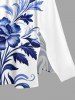Robe midi trapèze grande taille à imprimé fleurs et feuilles hawaïennes avec poches fendues - Blanc 4X