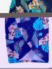 Paréo de plage convertible grande taille à imprimé floral tropical et hibiscus, style hawaïen - Bleu profond XS