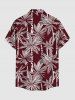 Coconut Tree Print Hawaii Button Pocket Shirt For Men -  