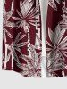 Coconut Tree Print Hawaii Button Pocket Shirt For Men -  