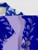 Leaf Hibiscus Flower Branch Print Hawaii Button Pocket Shirt For Men -  