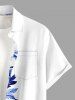 Chemise hawaïenne à imprimé floral, feuilles et branches, grande taille, avec poche boutonnée, pour hommes - Blanc M