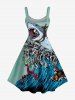 Shark Skull Skeleton Sea Waves Print Matching Hawaii Beach Outfit For Couples -  