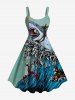 Shark Skull Skeleton Sea Waves Print Matching Hawaii Beach Outfit For Couples -  