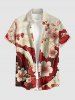 Ensemble de plage hawaïen assorti grande taille à imprimé Flower River pour couples - Rouge foncé 
