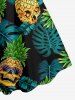 Skull Pineapple Tropical Leaf Print Hawaii A Line Dress -  